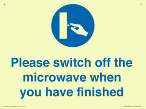 Please switch off the microwave when you have finished